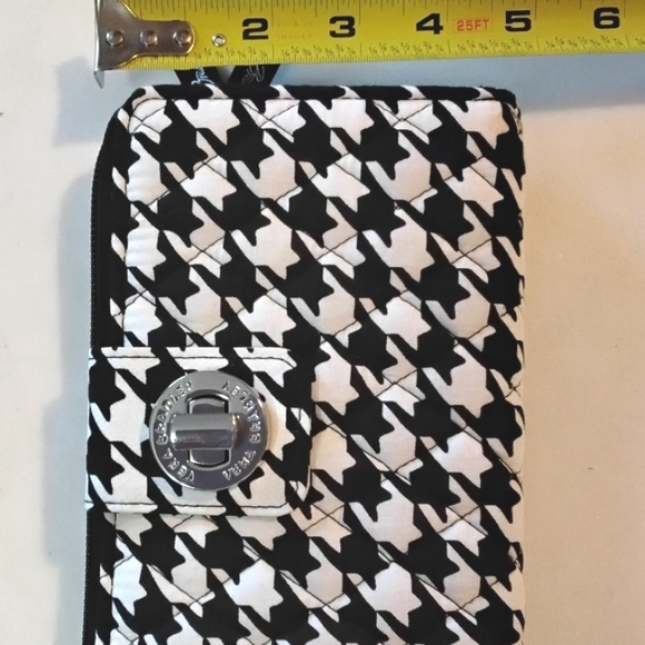 Vera Bradley Quilted Turnlock AND FULL Zip Around Wallet Midnight Houndstooth - Picture 5 of 10